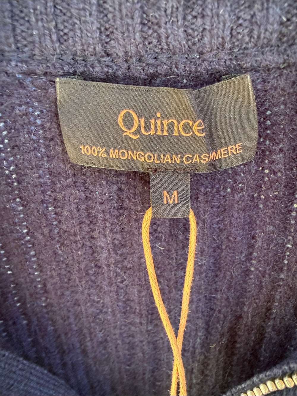 Mongolian Cashmere Fisherman Quarter Zip Sweater - Picture 6 of 8
